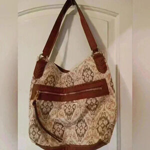 Lady's ROSETTI Brown Pink slouchy South‎ western style Crossbody Handbag purse
